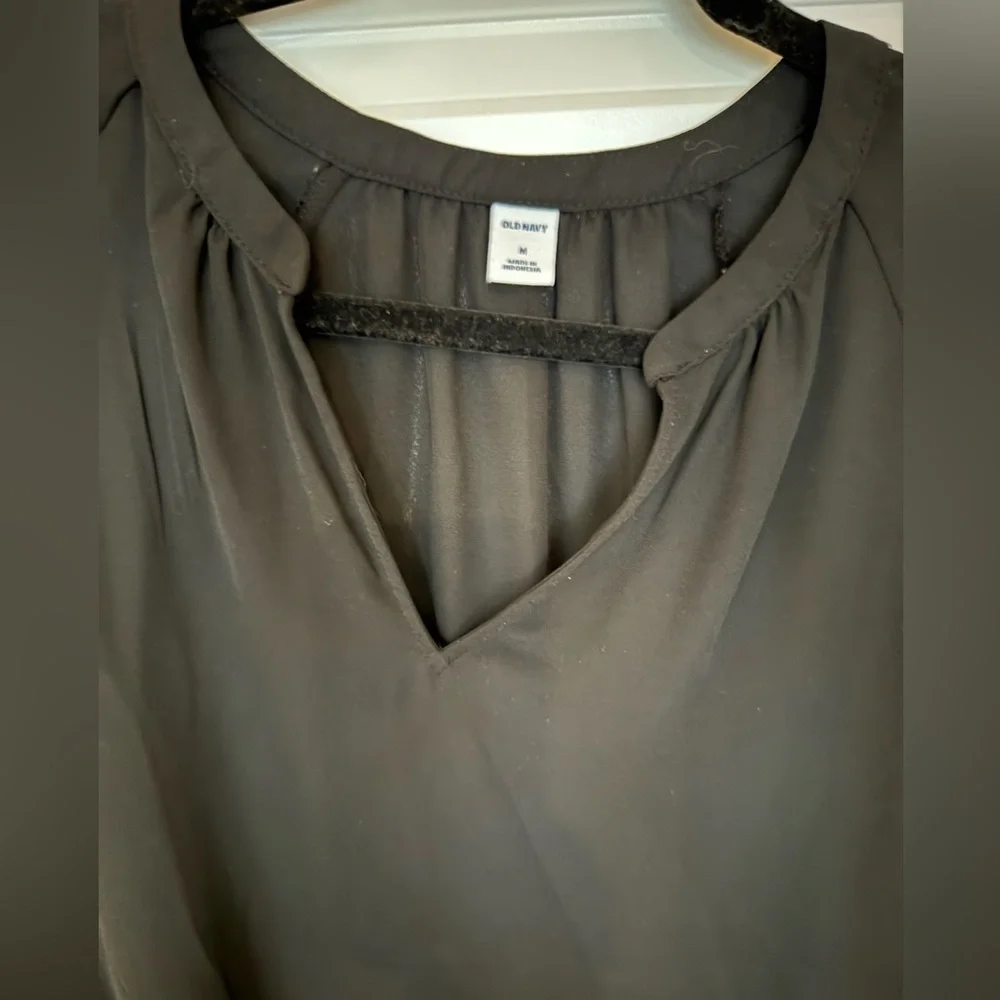 Old navy Black Womens Mesh Flowy Blouse - Picture 9 of 10